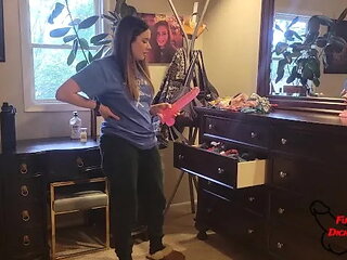Jane Finds Her Step Daughter's Huge Dildo.... and Tries It Out!!!