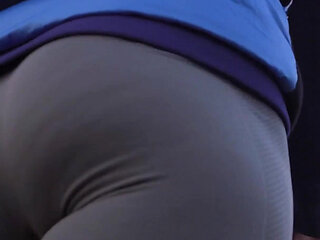 Amateur With Nice Ass Hiking In Tight Pants View From Below