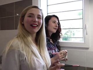Mia and Chlo get intimate with two well-built studs in a steamy homemade orgy.