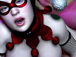 Halloween. Harley Quinn Fucks Big Cock in Anal.