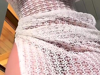 Louisa Khovanski Busty MILF Shakes Her Ass In White Dress
