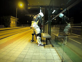 Risky Bus Stop Sex with Young Stepsis - Big Tits Latina Gets Creampie & Orgasm