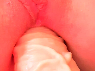 Watch me struggel with this massive anal dildo