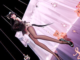 [mmd] Excuse Me; Erotic Tattoos; Striptease; Black Stockings; Squirting