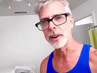 Strokes His Big Cock In The Office With Richard Lennox