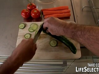 Latin chef's assistant gets a huge cock