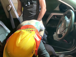 Construction Girl Creampied in the Car Pt1