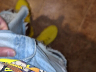 Moans and semen in an underground store warehouse