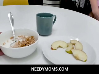 NeedyMoms  -  Teen Stepdaughter'_s Breakfast With Stepdaddy-Aften Opal