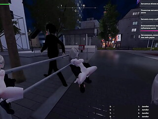 She took a sex dildo into the fitting room to masturbate in front of a strange old man. Hentai Game