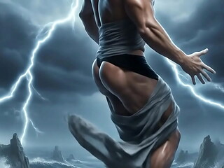 Hot guy became hard !(AI-generated)