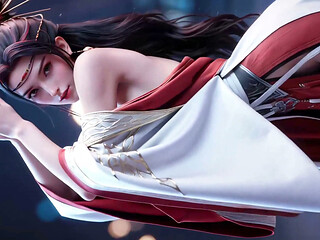 Beautiful female Ninja's dance and her unforgettable night of exploding emotions AI