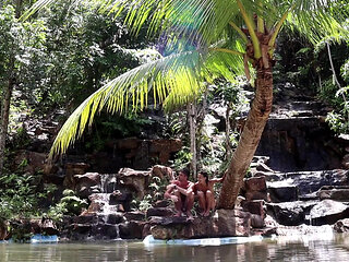 Alone in a Waterfall