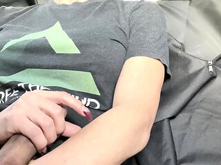Big Tits Tranny Strokes her Big Cock