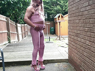Sexy Crossdresser kellycd2022 in pink outfit and heels