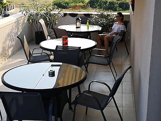 Watching My Neighbor Masturbating on Terrace