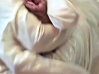 Blonde Teen Slut Jerks off My Cock with Latex Gloves!