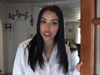 Gorgeous secretary's small boobs flap during hard fuck