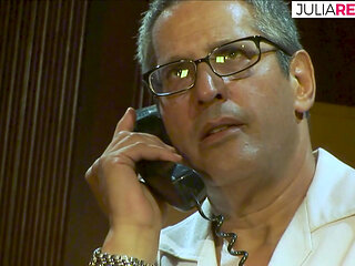 Horny girl sucks a huge cock in the sofa to a mouth cumshot