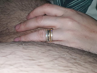 Step mom hand on step son leg while he pulled out blanket showing his dick