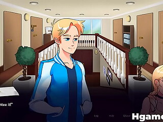 Busty brunette gets fingered in animated hentai game