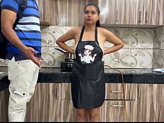 MILF Sara Caught Naked in the Kitchen! Stepson Banged Her Hard! Hindi