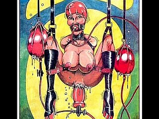 Hotty animated babes tied up in a kinky BDSM orgy