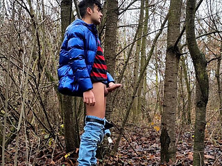 Middle Eastern Young Guy with Thick Dick Cums Outdoors