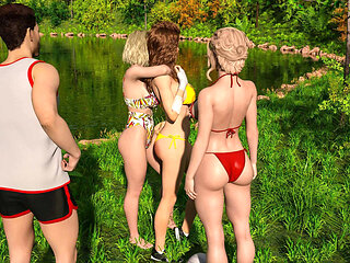 Nursing back to pleasure: horny girl pussy fingering by the lake ep 49