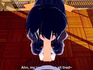 Akeno gives me a blowjob in a public library - DXD NTR Madness Series