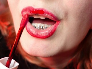 Arya Granders Red Lipstick Fur ASMR