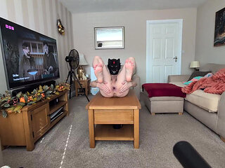 Sissy sub taking 14" dildo and gaping