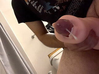 Rough fucking my cock with two sided toy until I cum