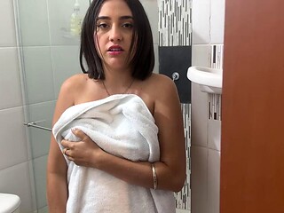 ManuelaAlvarez Strips Completely Naked in the Shower Before Rough Hardcore Pounding and Public Nudity