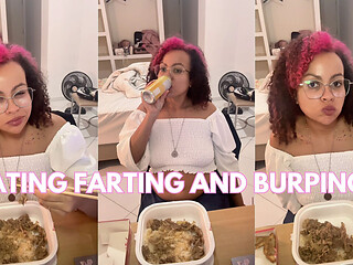 Eating Japanese Food Bloated Belly Farts & Burps a Gassy Adventure