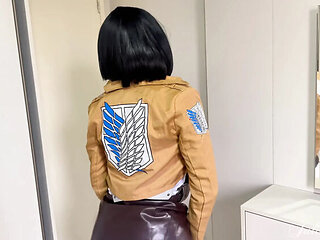 Mikasa Cosplay Blowjob - Cum Swallowing & Dirty Talk in 4K