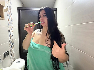 Stepbrother fucks my tight ass in the bathroom - Antonella Jones