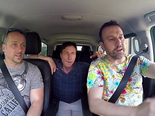 Big ass girl with many tattoos and colored hair is picked up for a car fuck