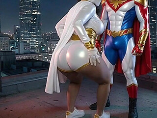 Petite Superheroine Showing and Twerking Her Massive Ass