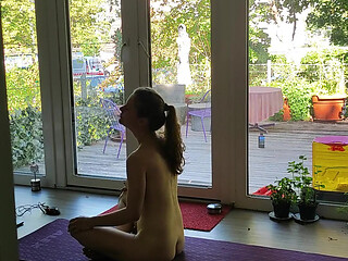 Yoga Princess in Front of Big Windows