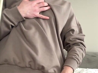 Masturbation with a Huge Dick in Front of a Mirror - Copious Ejaculation on Glass