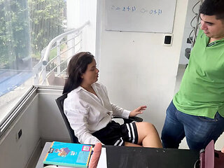 Amateur Colombian MILF Teacher Fucked Hard in Class - Creampie & Squirting POV