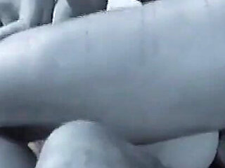 Double Penetration and Cumshot in Mouth and Doggy Style for Two Busty Vintage MILFs