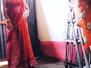 My sexy Indian bhabi with her beautiful saree waits outside for my huge