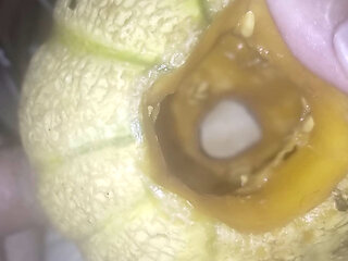 Cum  into melon
