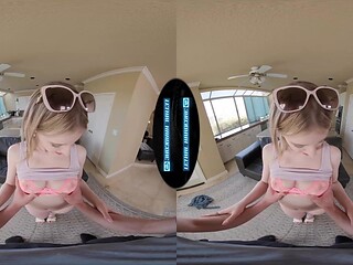 Virtual reality date leads to hardcore fucking with cute, natural, and