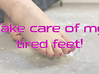 POV BBW Mistress Catastrov Feet Worship - Fix My Tired, Destroyed Feet