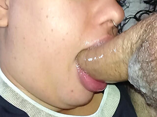 DAMN, BUBBLING AND FUCKING CUCKOLD'S COCK WITH HIS BLOWJOB