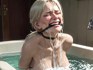 90 Year Old Granny Bathtub Bondage - Horny & Begging to Be Filled