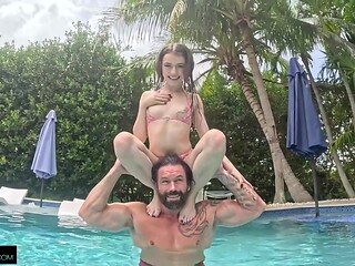 Poolside Slut Gets Some Sun And Cock - Kylie